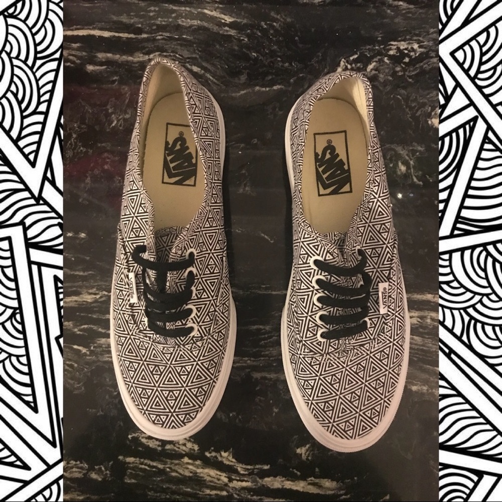 black and white Vans